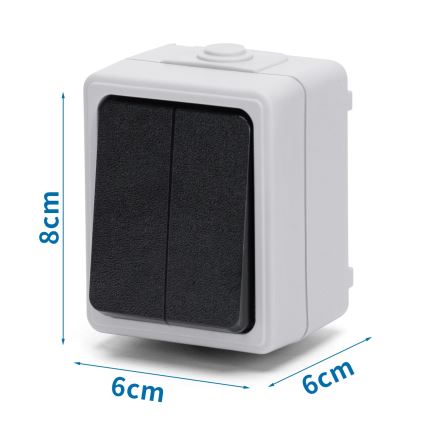 Aigostar - Interrupteur domestique pour courant alternatif 250 V / 10 A IP54