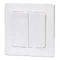 Aigostar - Interrupteur double avec cadre n° 5, blanc