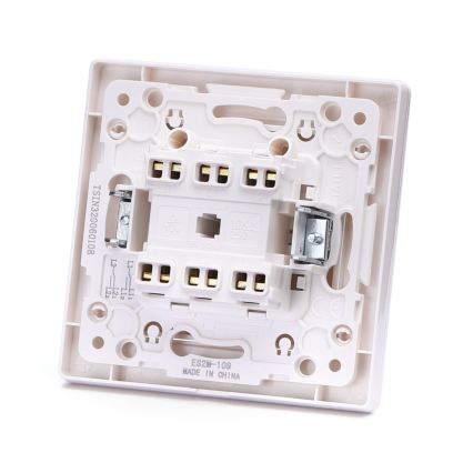 Aigostar - Interrupteur double avec cadre n° 5, blanc
