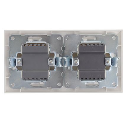 Aigostar - Interrupteur double n° 6+6 et interrupteur simple n° 1 avec cadre blanc