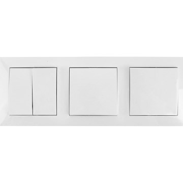 Aigostar - Interrupteur double n° 6+6 et lot de 2 interrupteurs simples n° 1, blanc