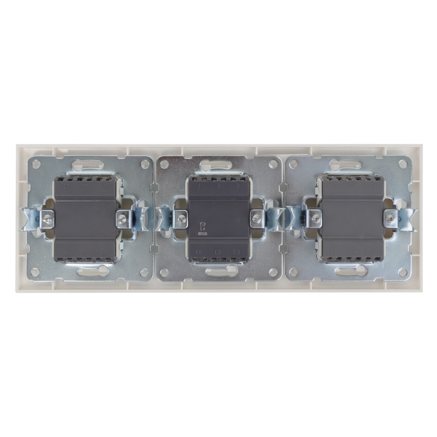 Aigostar - Interrupteur double n° 6+6 et lot de 2 interrupteurs simples n° 1, blanc