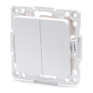 Aigostar - Interrupteur double pour escalier sans cadre n° 6, blanc