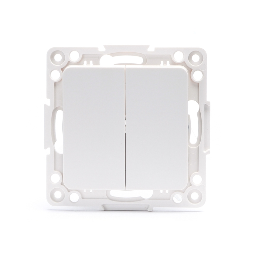Aigostar - Interrupteur double pour escalier sans cadre n° 6, blanc