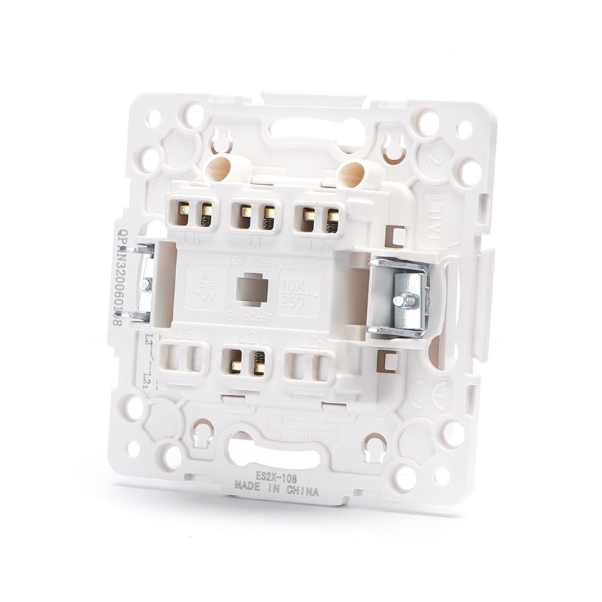 Aigostar - Interrupteur double pour escalier sans cadre n° 6, blanc