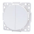 Aigostar - Interrupteur double sans cadre n° 5 blanc