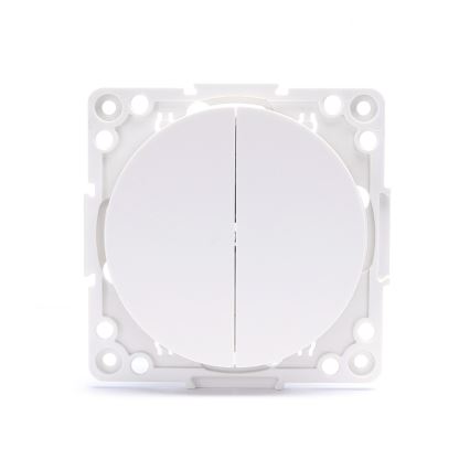 Aigostar - Interrupteur double sans cadre n° 5 blanc