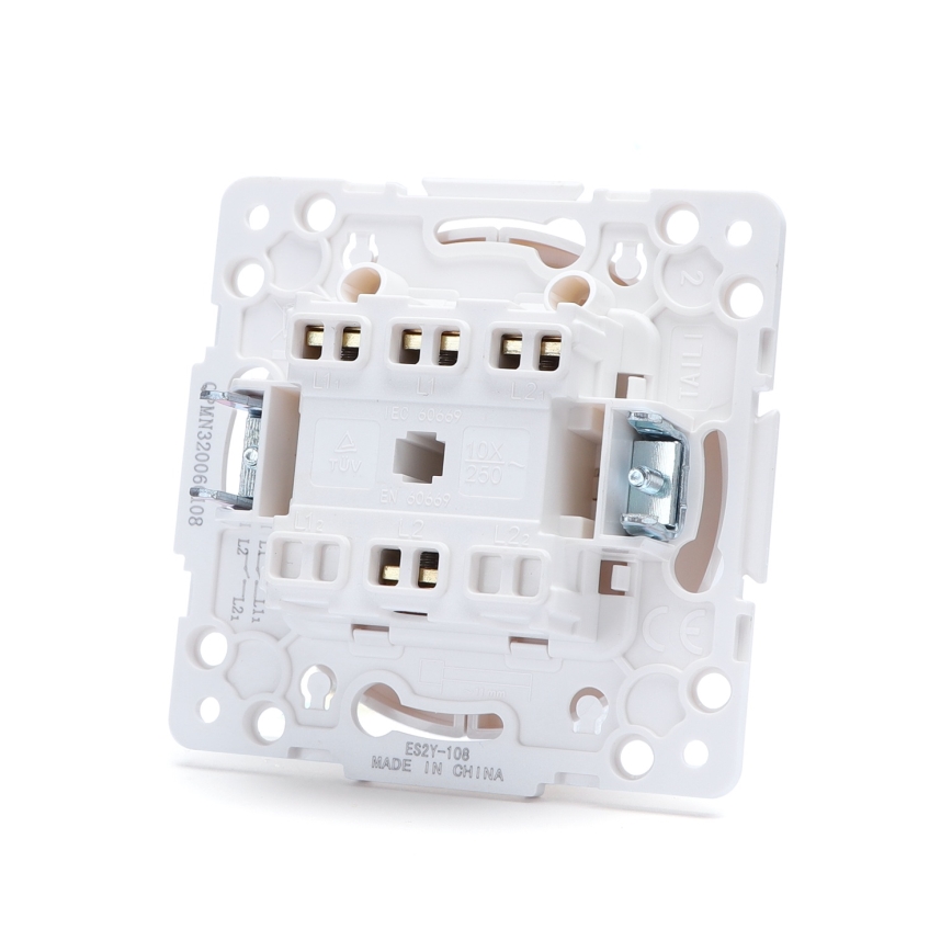 Aigostar - Interrupteur double sans cadre n° 5 blanc