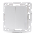 Aigostar - Interrupteur double sans cadre n° 6+6 blanc