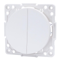 Aigostar - Interrupteur double sans cadre n° 6+6 blanc