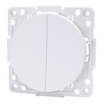 Aigostar - Interrupteur double sans cadre n° 6+6 blanc