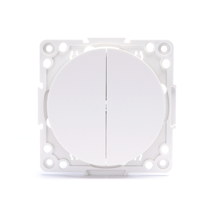 Aigostar - Interrupteur double sans cadre n° 6+6, blanc