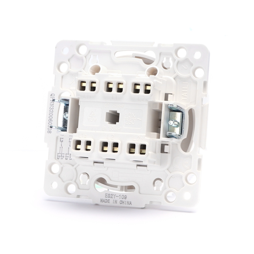 Aigostar - Interrupteur double sans cadre n° 6+6, blanc