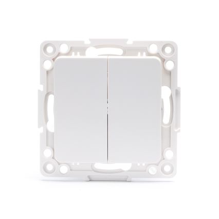 Aigostar - Interrupteur double va-et-vient sans cadre n° 6 blanc