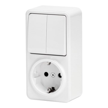 Aigostar - Interrupteur intérieur 2P avec prise 1x10A/250V