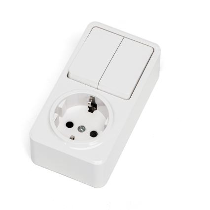 Aigostar - Interrupteur intérieur 2P avec prise 1x10A/250V SCHUKO