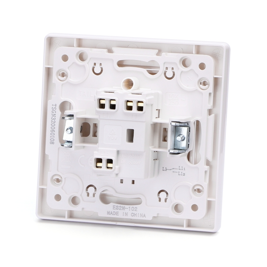 Aigostar - Interrupteur simple avec cadre n° 6 blanc