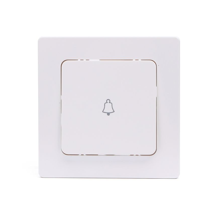 Aigostar - Interrupteur simple pour sonnette avec cadre, blanc