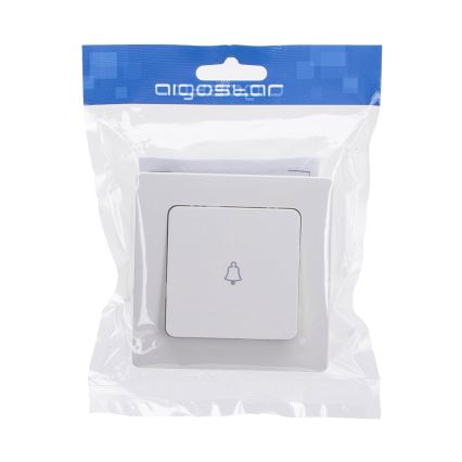 Aigostar - Interrupteur simple pour sonnette avec cadre, blanc