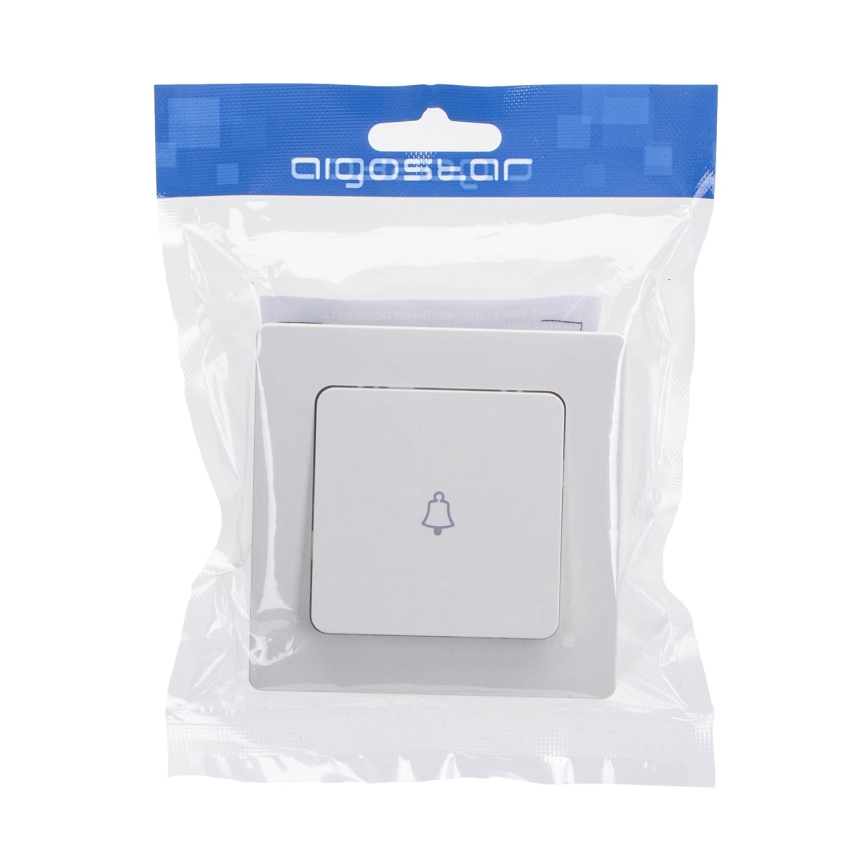 Aigostar - Interrupteur simple pour sonnette avec cadre, blanc