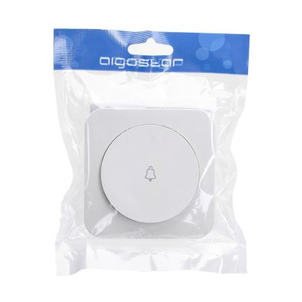 Aigostar - Interrupteur simple pour sonnette avec cadre, blanc