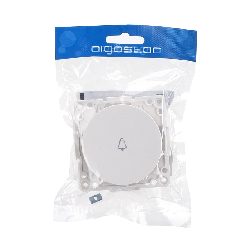 Aigostar - Interrupteur simple sans cadre pour sonnette, blanc
