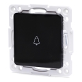 Aigostar - Interrupteur simple sans cadre pour sonnette, noir