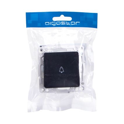 Aigostar - Interrupteur simple sans cadre pour sonnette, noir
