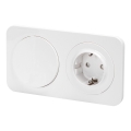 Aigostar - Interrupteur unipolaire n° 1 et prise SCHUKO 230 V avec enjoliveur, blanc
