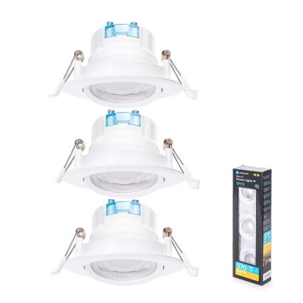 Aigostar - KIT de 3 Spots LED/5W/230V 3000K diamètre 8,5 cm blanc