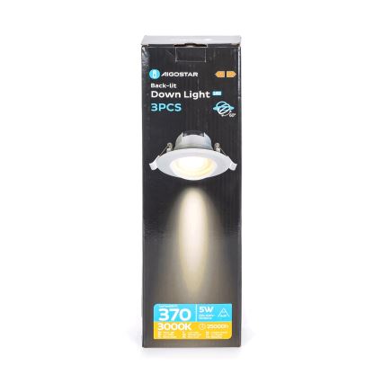 Aigostar - KIT de 3 Spots LED/5W/230V 3000K diamètre 8,5 cm blanc