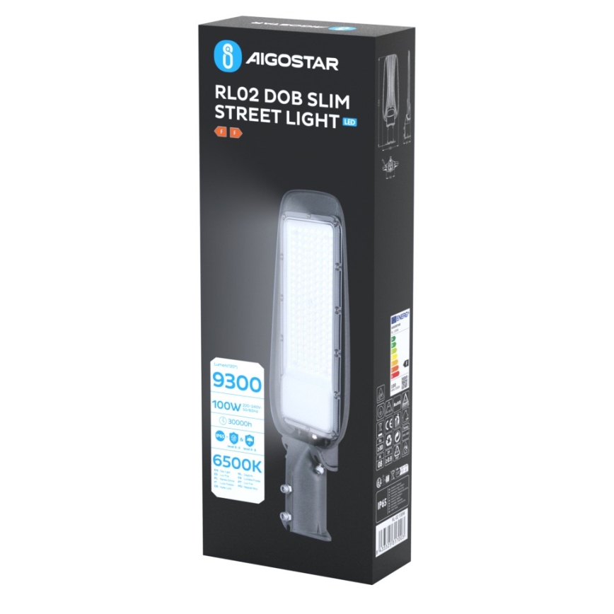 Aigostar - Lampadaire de rue SLIM LED/100W/230V 6500K IP65