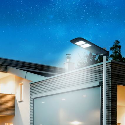 Aigostar - Lampadaire solaire avec détecteur LED/180W/4V 7500mAh IP65 + télécommande
