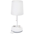 Aigostar - Lampe de bureau avec prises 1xE27/60W/230V blanche