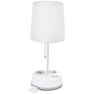 Aigostar - Lampe de bureau avec prises 1xE27/60W/230V blanche