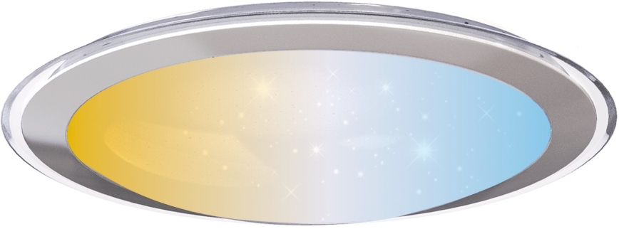 Aigostar - Lampe de plafond LED 30W/230V 2700-6500K diamètre 42,9 cm chrome + télécommande