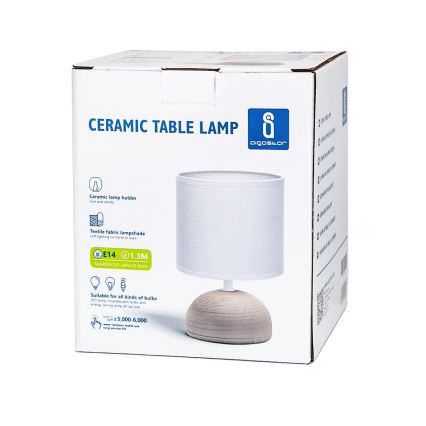 Aigostar - Lampe de table 1xE14/40W/230V beige/blanc