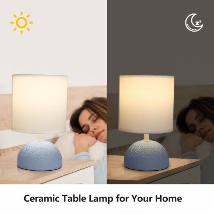 Aigostar - Lampe de table 1xE14/40W/230V bleu/blanc