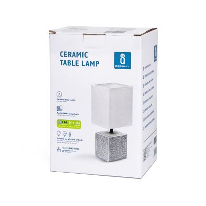 Aigostar - Lampe de table 1xE14/40W/230V gris/blanc