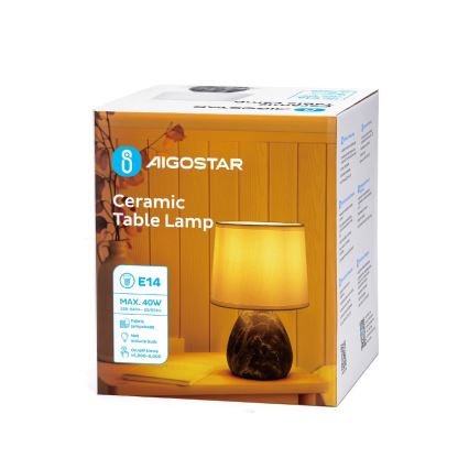 Aigostar - Lampe de table 1xE14/40W/230V gris