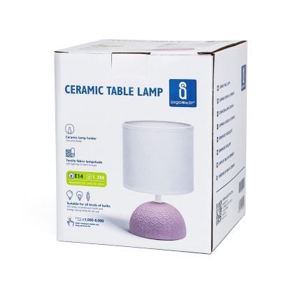 Aigostar - Lampe de table 1xE14/40W/230V rose/blanc