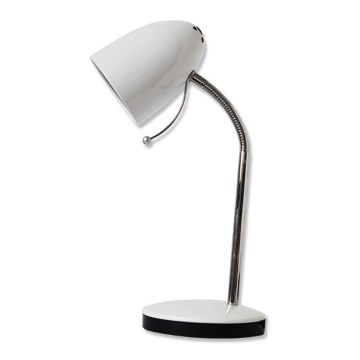 Aigostar - Lampe de table 1xE27/36W/230V blanc/chrome brillant