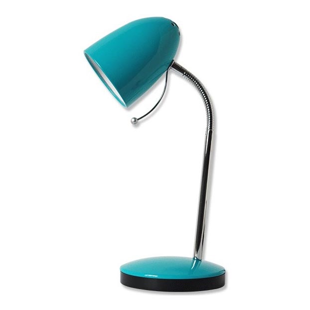 Aigostar - Lampe de table 1xE27/36W/230V bleu/chrome brillant