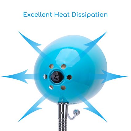 Aigostar - Lampe de table 1xE27/36W/230V bleu/chrome brillant