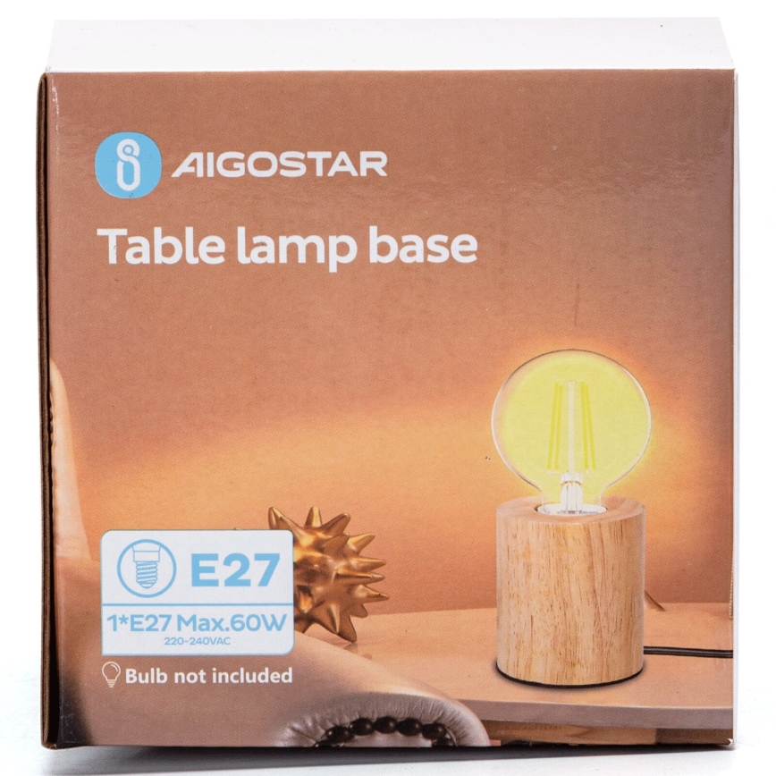 Aigostar - Lampe de table 1xE27/60W/230V beige