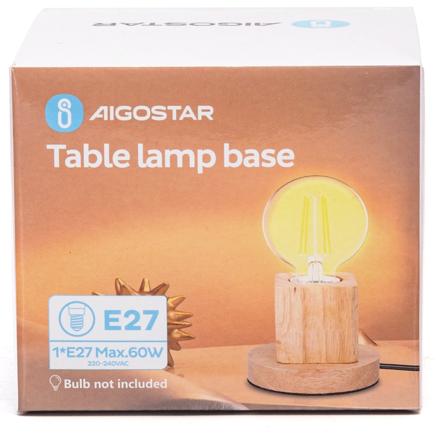 Aigostar - Lampe de table 1xE27/60W/230V beige