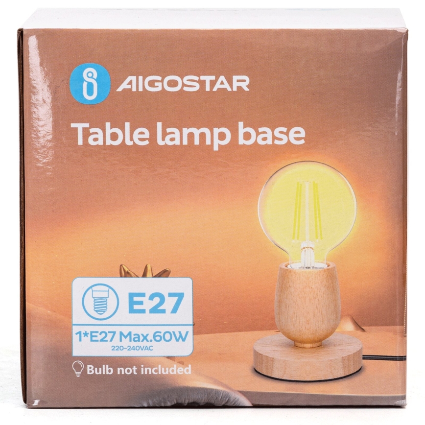 Aigostar - Lampe de table 1xE27/60W/230V beige