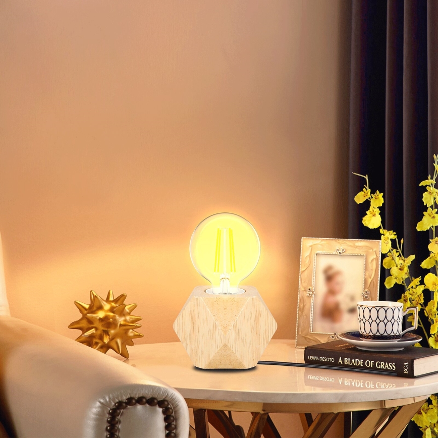 Aigostar - Lampe de table 1xE27/60W/230V hévéa