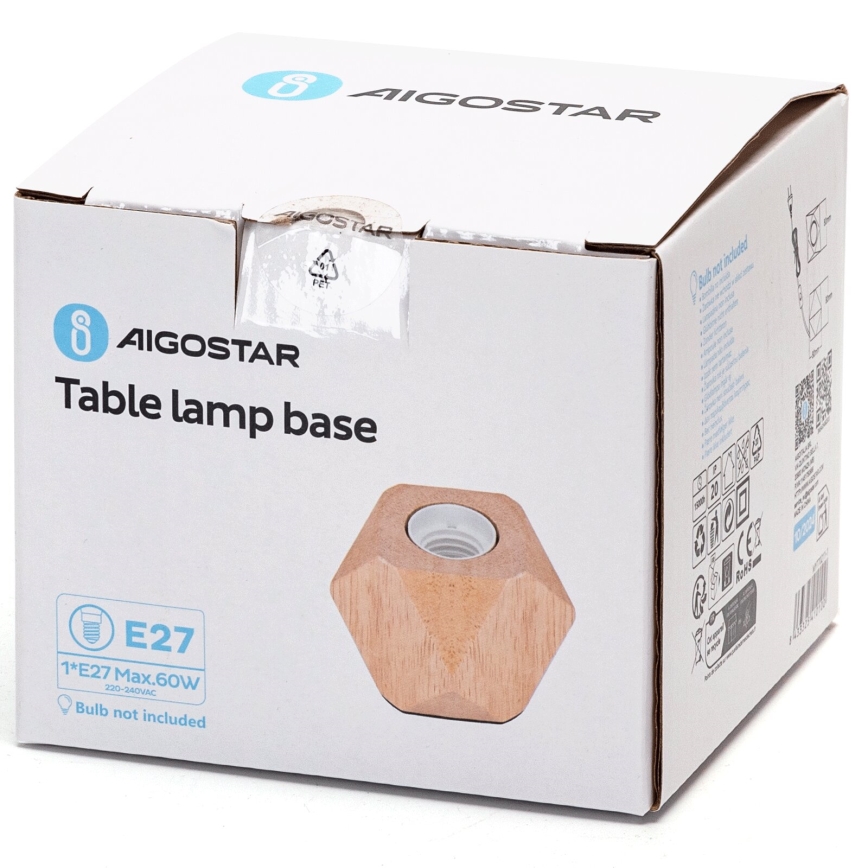 Aigostar - Lampe de table 1xE27/60W/230V hévéa