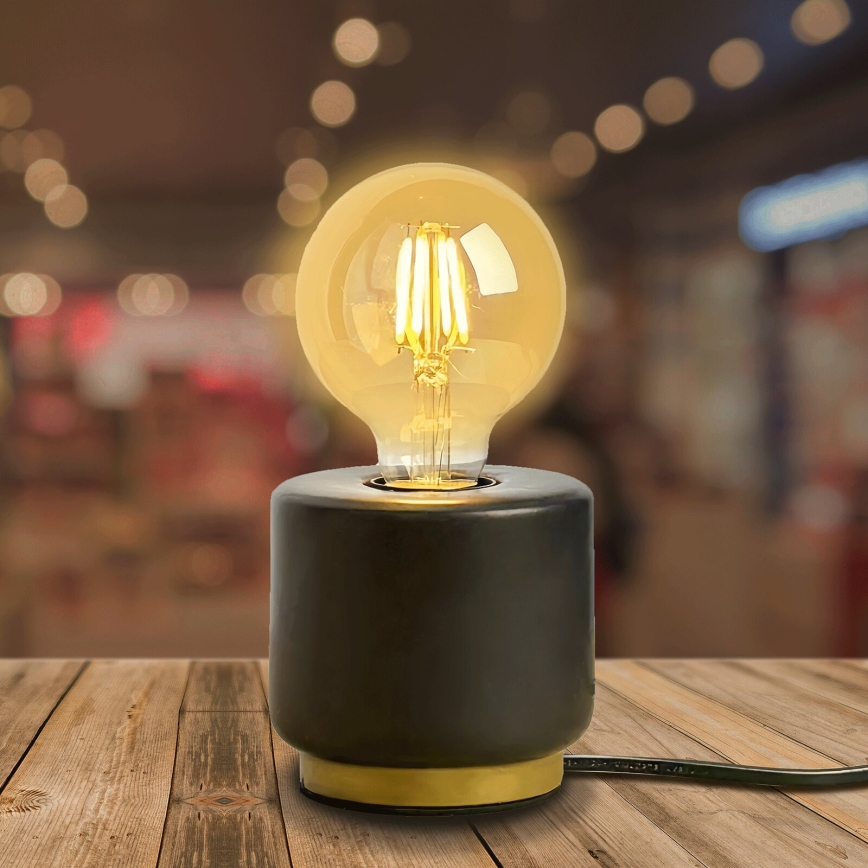 Aigostar - Lampe de table 1xE27/60W/230V noir